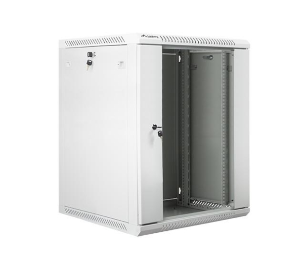 LANBERG Szafa instalacyjna wisząca 19'' 15U 600X600mm szara (drzwi szklane) WF01-6615-10S - 455397 - zdjęcie 3